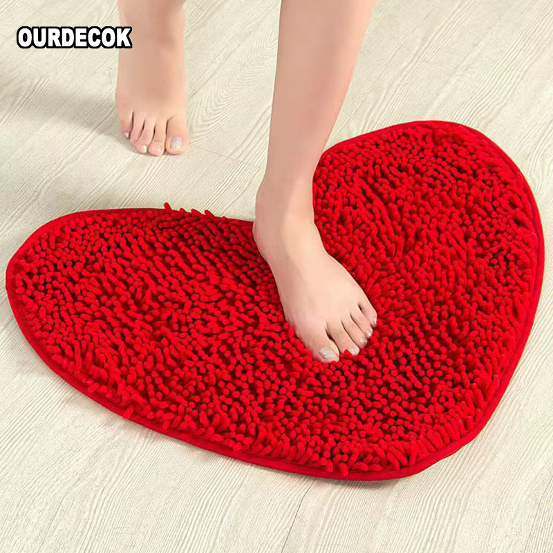 1 pièces produits de décoration pour la maison moelleux rouge amour coeur chambre tapis tapis sol ta