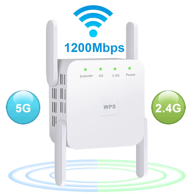 Répéteur WiFi 5G amplificateur Wifi Signal Wifi Extender réseau Wi fi Booster 1200Mbps 5 Ghz répéteu