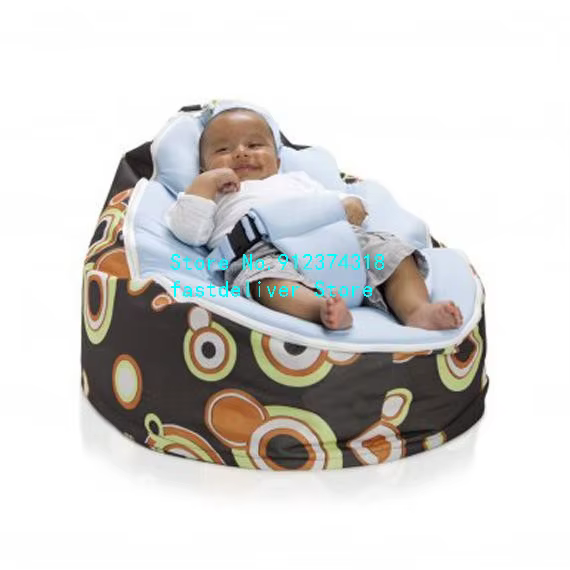 Pouf doux pour nourrir bébé, housse de lit sans remplissage, pouf pour bébé, lit câlin avec ceinture