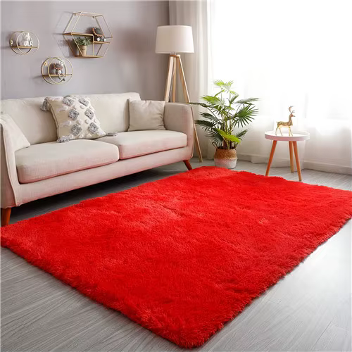 Tapis Shaggy Ultra doux, moelleux, pour chambre, antidérapant, moderne, en peluche, rectangulaire, d