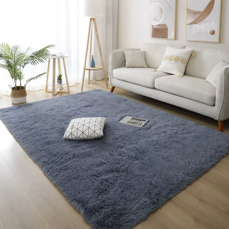 Grand tapis gris pour salon, Hall, Table basse, 160x230, chambre d'enfant, chambre à coucher, cheveu