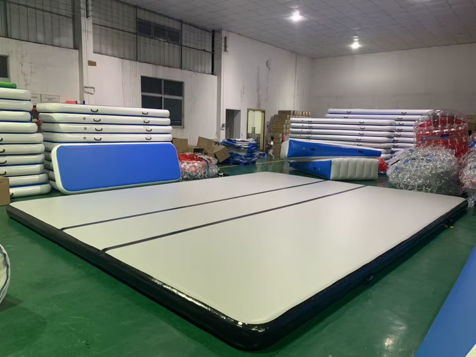 Tapis de gymnastique gonflable de grande taille, 6x6x0,2 m, avec pompe, piste de tumbling, exercices