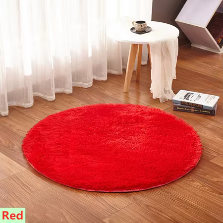 Tapis rond moelleux lea pour salon, tapis en fausse fourrure, tapis longs en peluche pour chambre à 