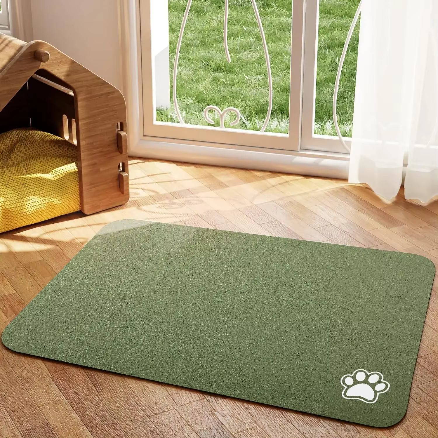 Tapis d'alimentation pour animaux de compagnie, tapis absorbant pour chien et chat, pour aliments et