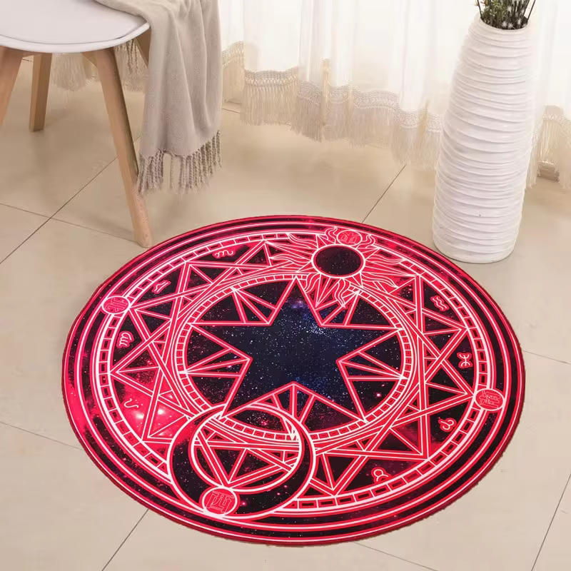 Kawai – tapis rond magique pour chambre de filles, salon, canapé, chambre à coucher, Table basse, ta