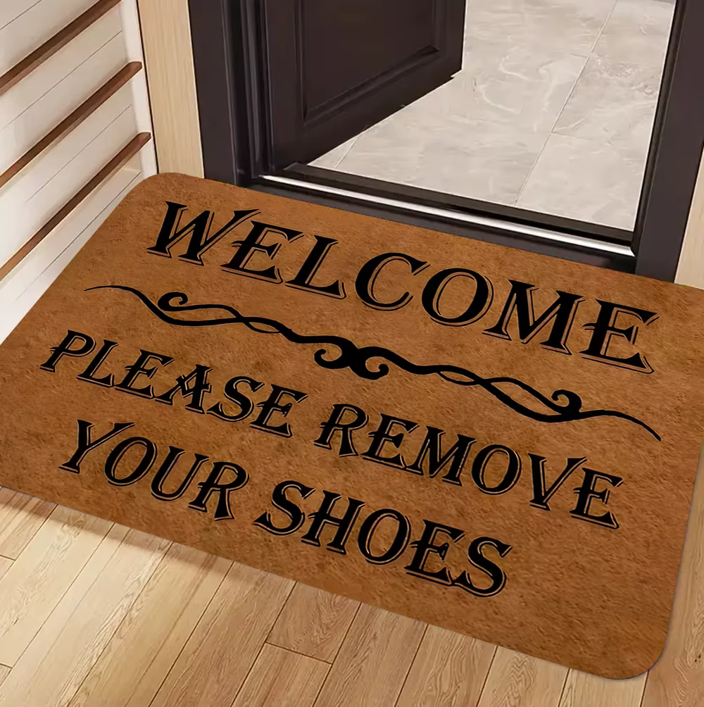 Tapis de bienvenue pour porte d'entrée extérieure, veuillez enlever vos chaussures, paillasson pour