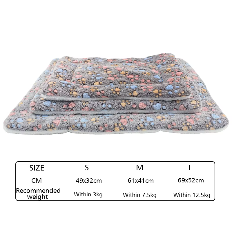 Flanelle Épaissie Chien Lit Mat Doux Pet Tapis de Couchage pour Chiens Chats Hiver Chaud Couverture