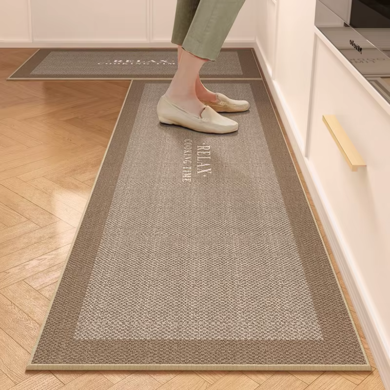 Tapis de sol pour cuisine, antidérapant, résistant à l'usure, imperméable, minimaliste, ligne noire,