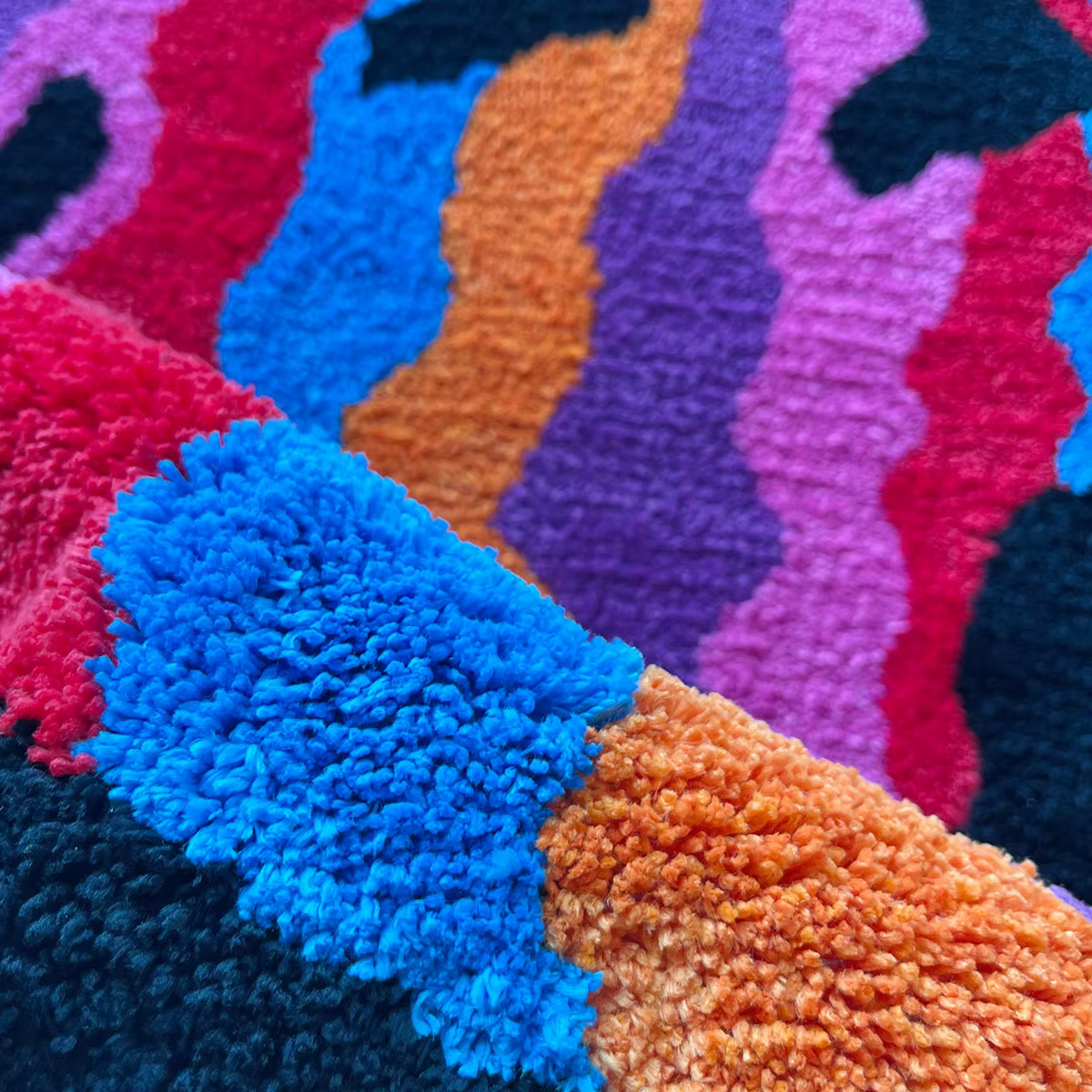 Tapis Tufté Torsadé Souriant, Purely Handmade, Doux, Adapté à la Décoration de Chambre, Moelleux, Ch
