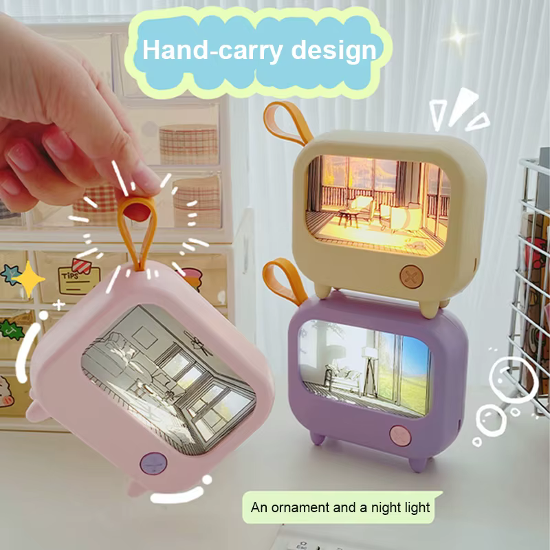 TV peinture veilleuse Led mignon enfant apprentissage lampe de Table chambre décoration de la maison
