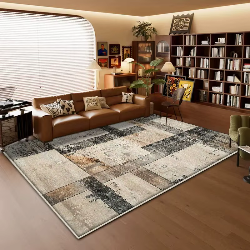 Tapis géométrique moderne pour salon, chambre à coucher, cuisine, salle de bains, antidérapant, faci