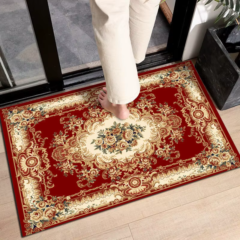 Tapis à motif Floral Mandala Rose bohémien, Vintage, élégant, décoratif, antidérapant, classique, dé
