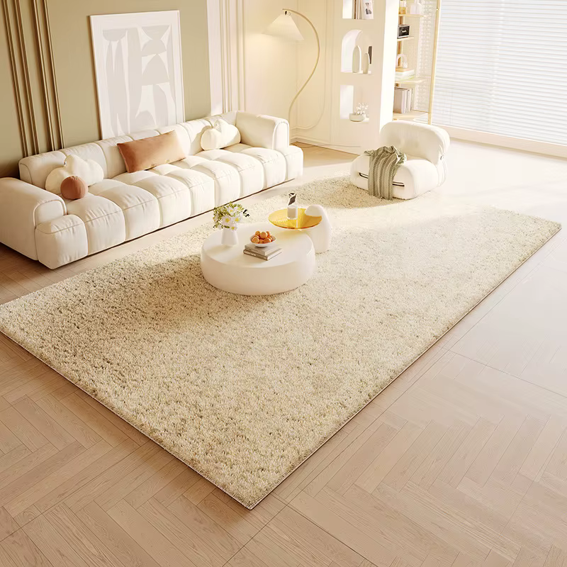 Tapis crème moelleux 160x230CM, en peluche, pour salon, canapé, tapis de sol de chevet