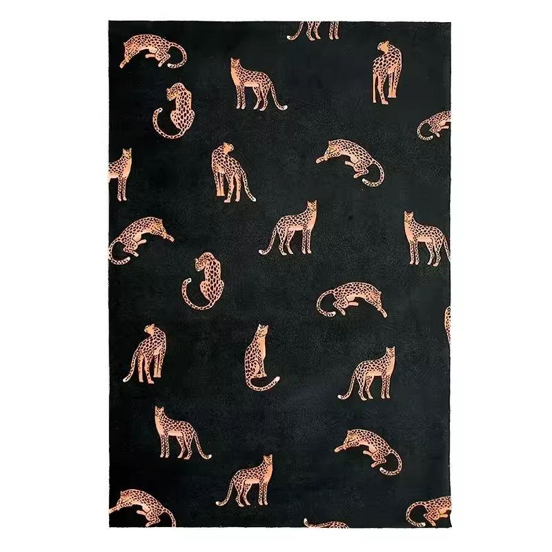 Tapis Léopard de Grande Surface, observateur et Luxueux, Décoration de Maison, Tables Basses, Polymè