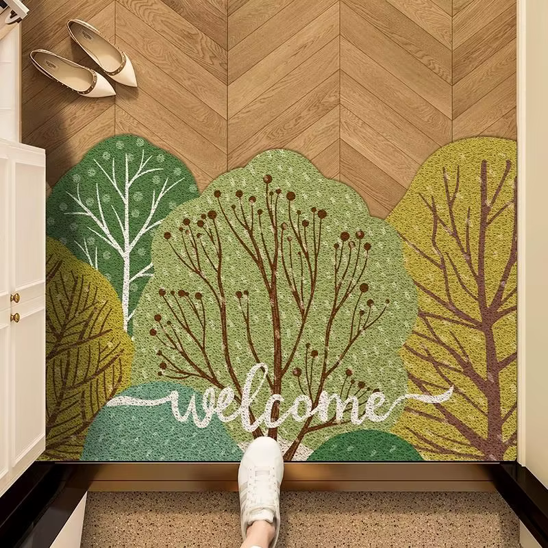 VIKAMA – tapis de sol antidérapant en soie, cercle d'entrée, grattage de la saleté, tapis de pied dé