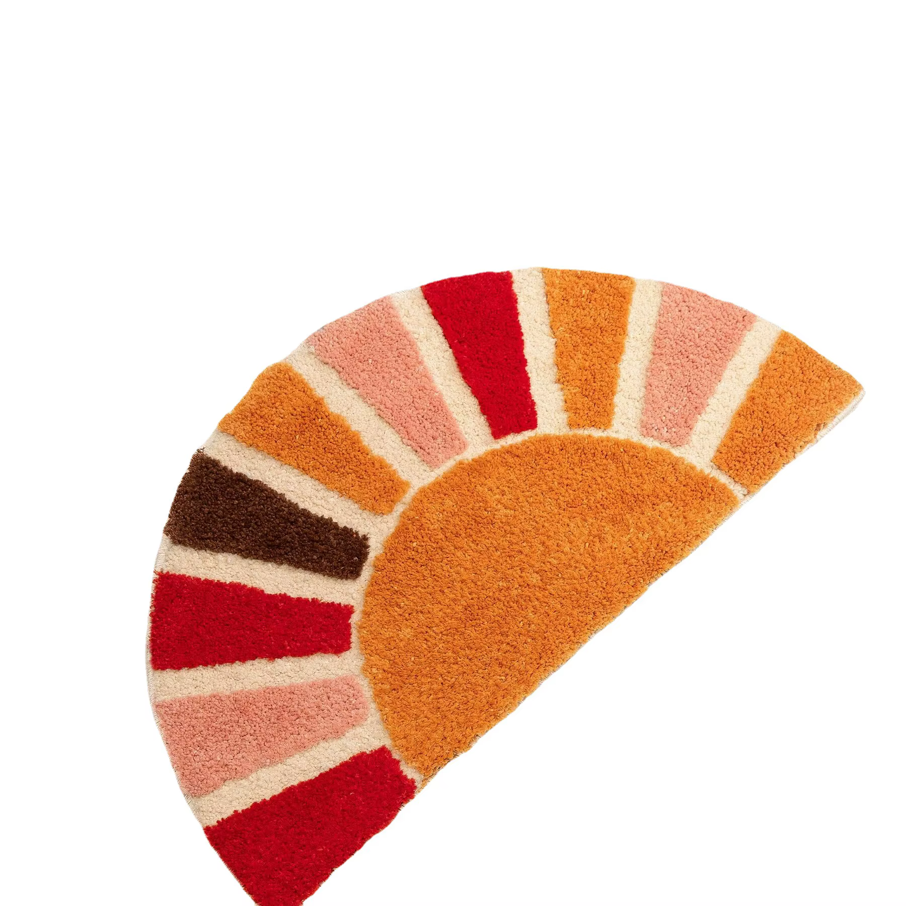 Tapis de Bain Semi-Circulaire Bohème Rétro Sonnenaufgang Boho, Tapis de Bain Coloré Soleil Déco Sall