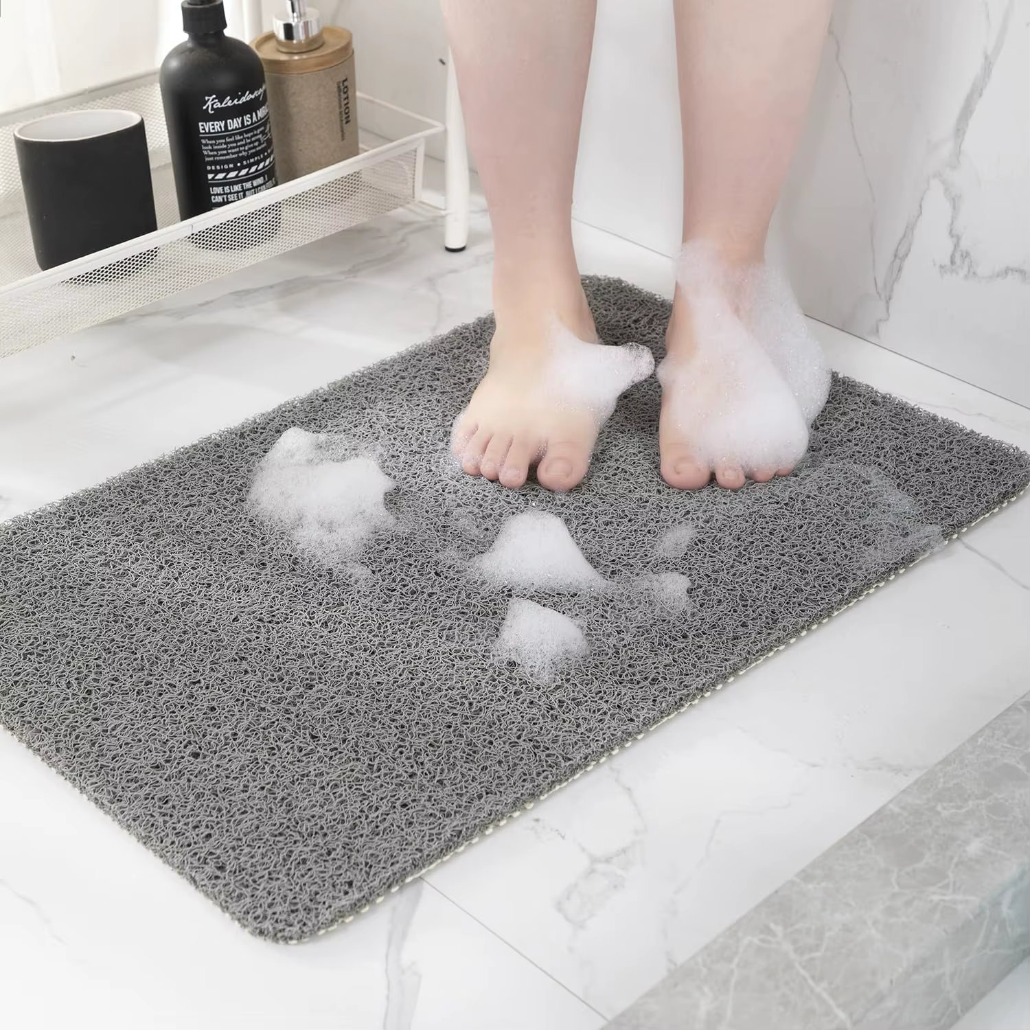 Tapis de douche Super confortable 50x80cm, tapis de bain antidérapant, égouttable, facile à nettoyer