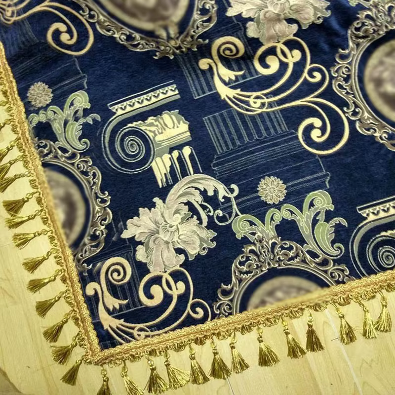 Tapis de Villa épais bleu Royal, légende de la grèce, couvre-lit, napperon de luxe, coussin, couvre-
