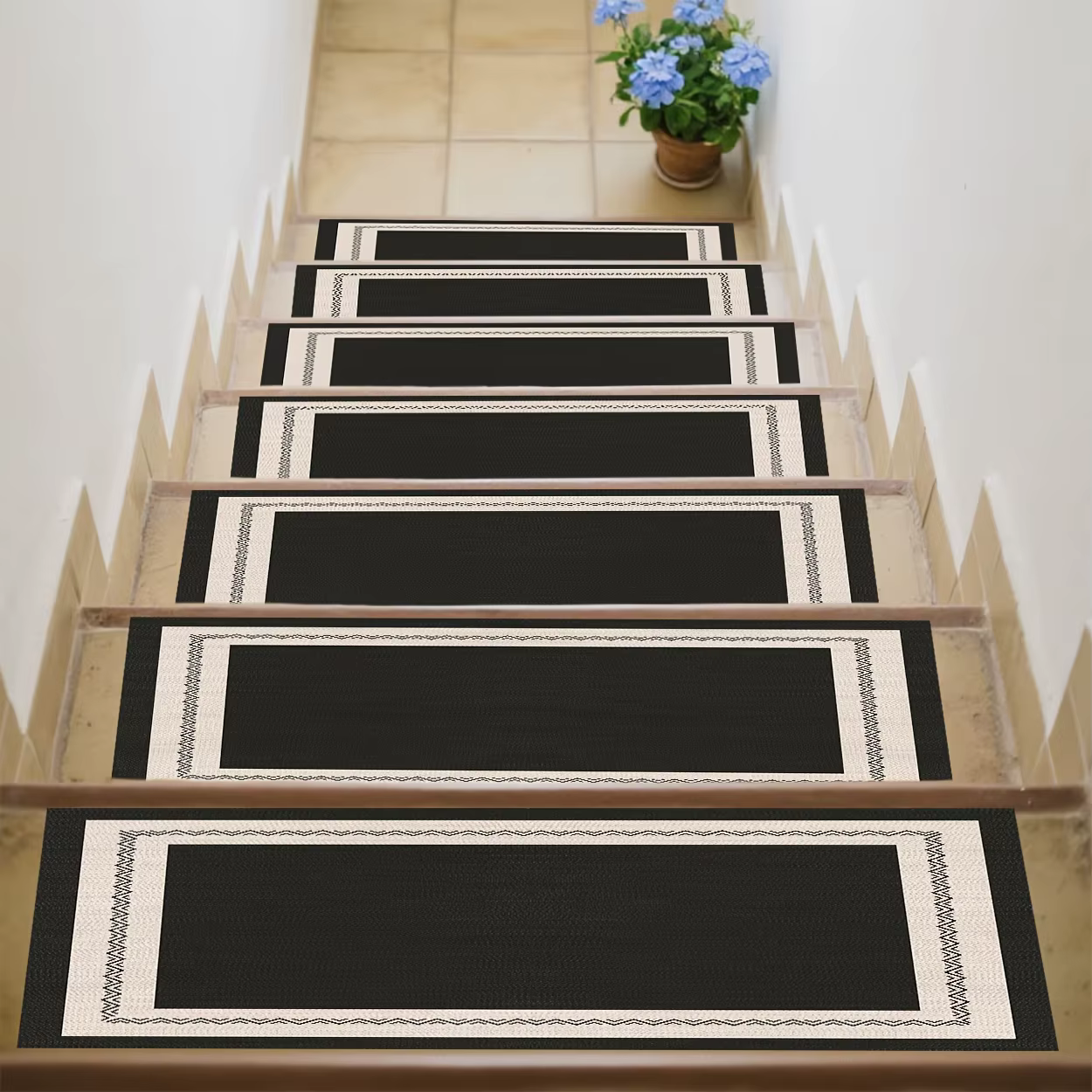 Tapis d'escalier antidérapant tendance (1/7/15 pièces), tapis de protection pour marches de 8x30 pou