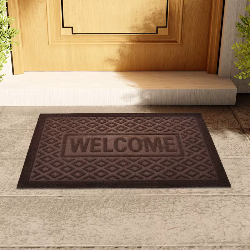 Tapis d'entrée en caoutchouc robuste - Antidérapant, anti-poussière, tapis de porte d'entrée pour la