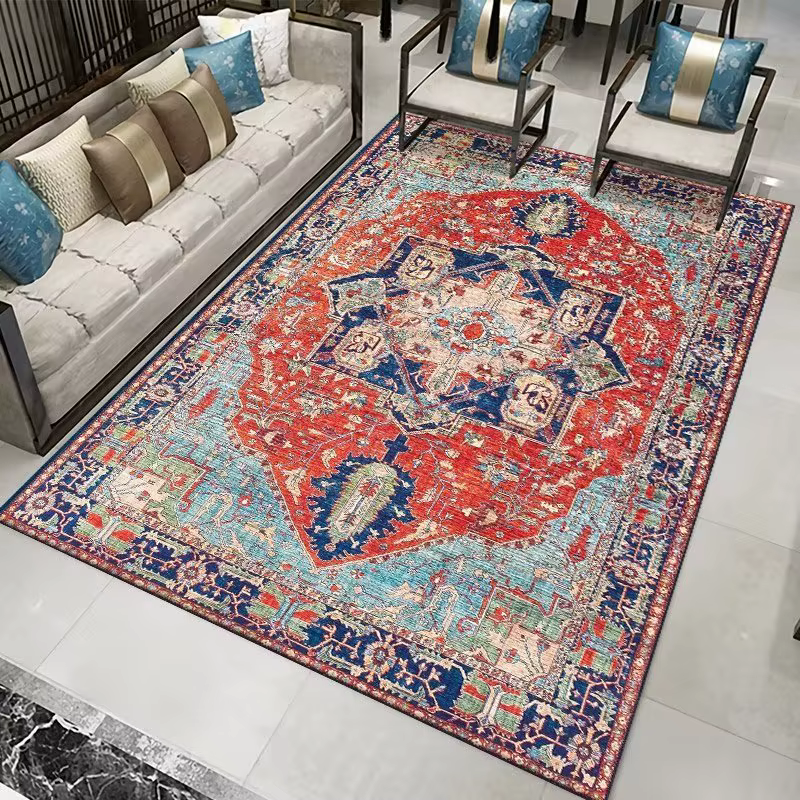 VIKmemorial-Tapis persan vintage pour salon, moquette complète pour hôtel B & B, style américain, bo