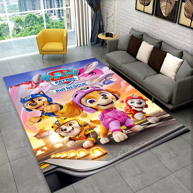 Tapis de dessin animé P-Patrol avec chien mignon pour salle de jeux, chambre à coucher, salon, canap