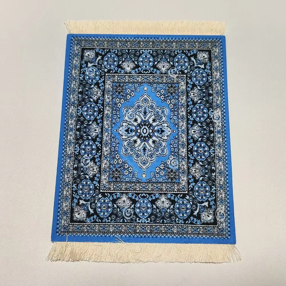 Mini tapis de souris persan tissé, style rétro, antidérapant, résistant à l'usure, fond en caoutchou