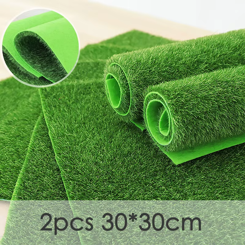 2 pièces gazon artificiel jardinage extérieur gazon pelouse synthétique fausse herbe tapis Faux Micr