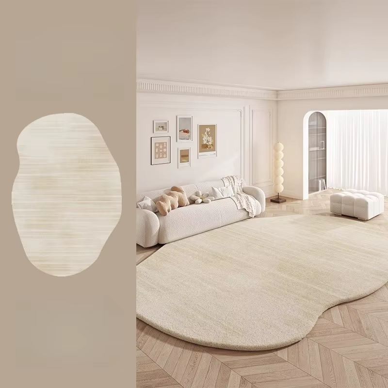 Tapis en peluche de Style crème, décoration de salon, formes irrégulières, pour chambre à coucher, t