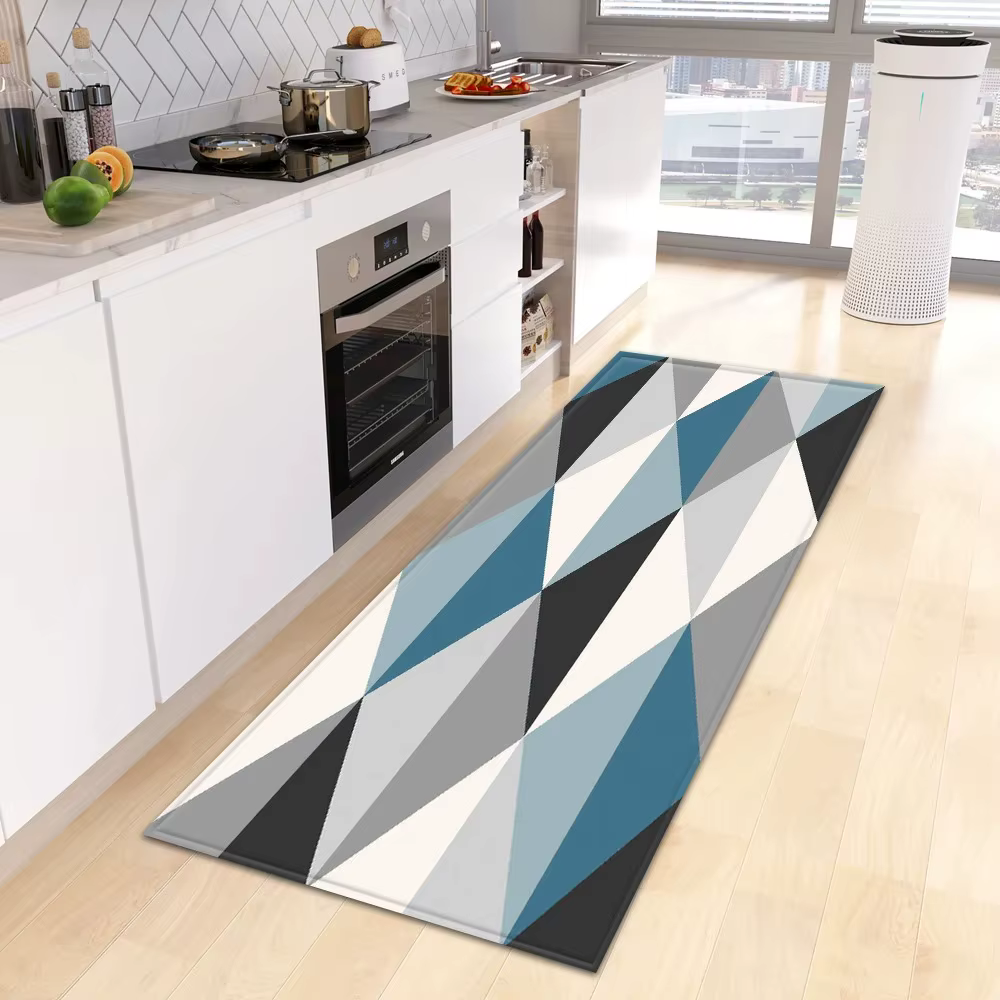 Tapis de sol à imprimé géométrique coloré, décoration pour la maison et la cuisine