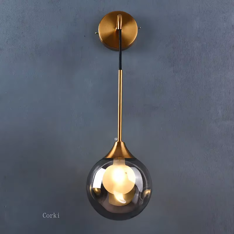 Lampe de mur LED moderne boule de verre applique dorée luminaires intérieur nordique salon cuisine c