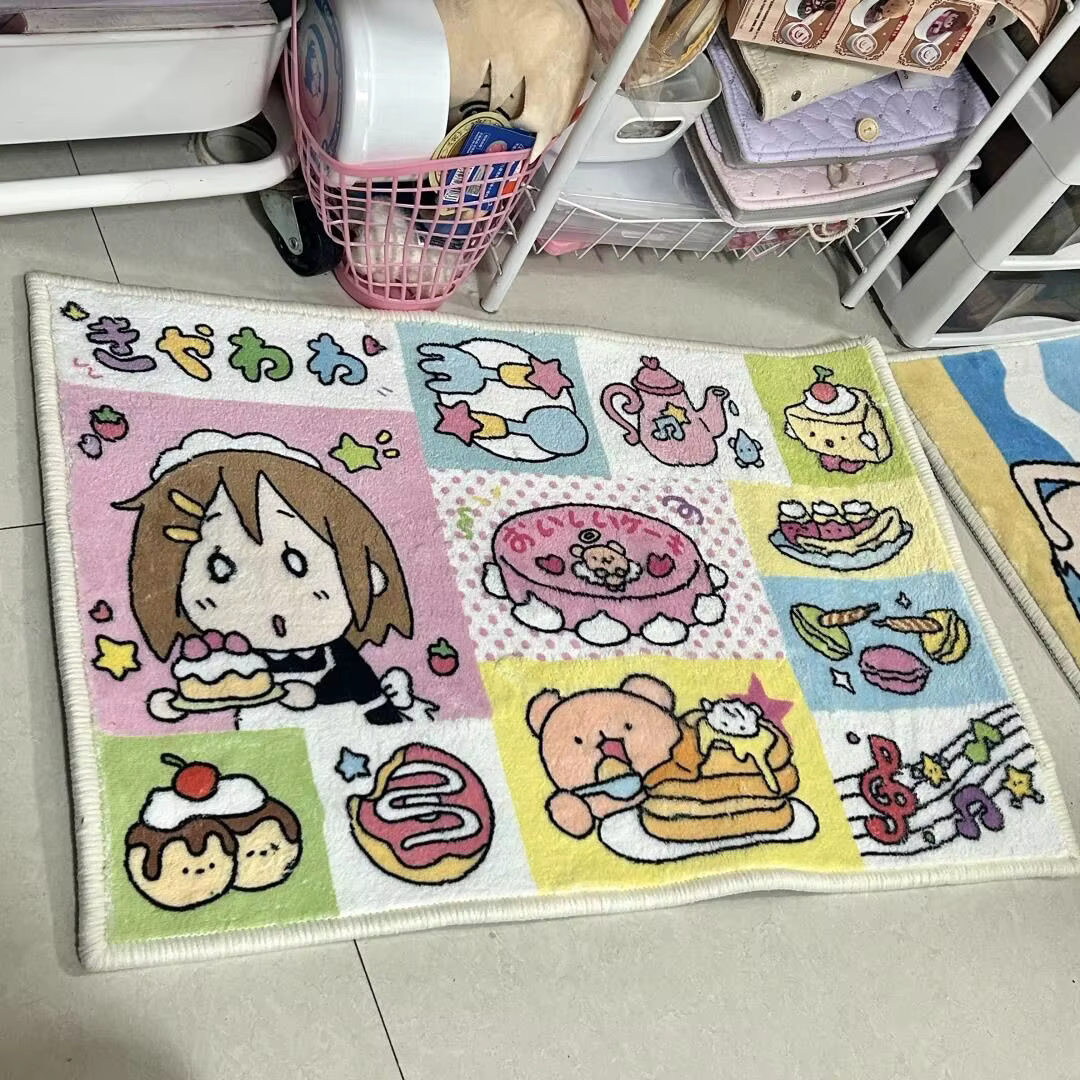 VIKAMA Tapis de dessin animé de style japonais, doux et absorbant, pour salon et chambre à coucher,