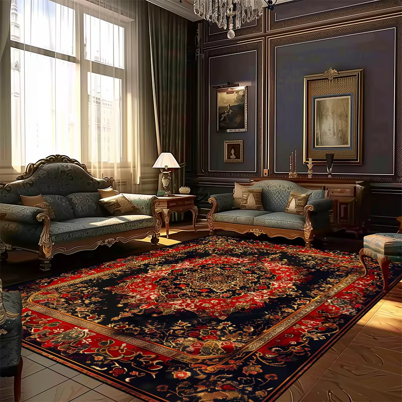 Tapis de style persan pour la décoration du salon, tapis de grande surface pour la chambre à coucher