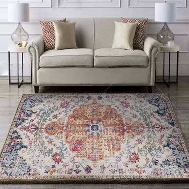 Tapis persan vintage pour salon, tapis non ald lavables, grand tapis de chevet, décor de salon et de
