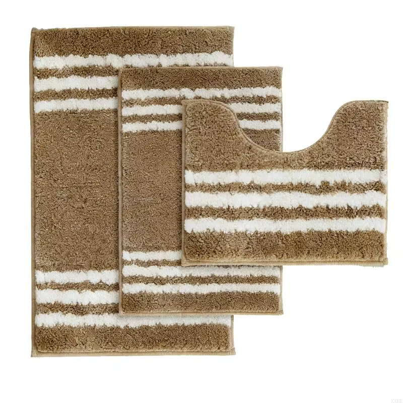 Ensemble tapis salle bain lavable, en Fiber Polyester douce, antidérapant, pour toilette, confortabl