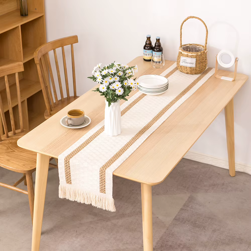 Chemin de Table en coton et lin pour décoration de Mariage, Festivals, décoration de pâques, chemin