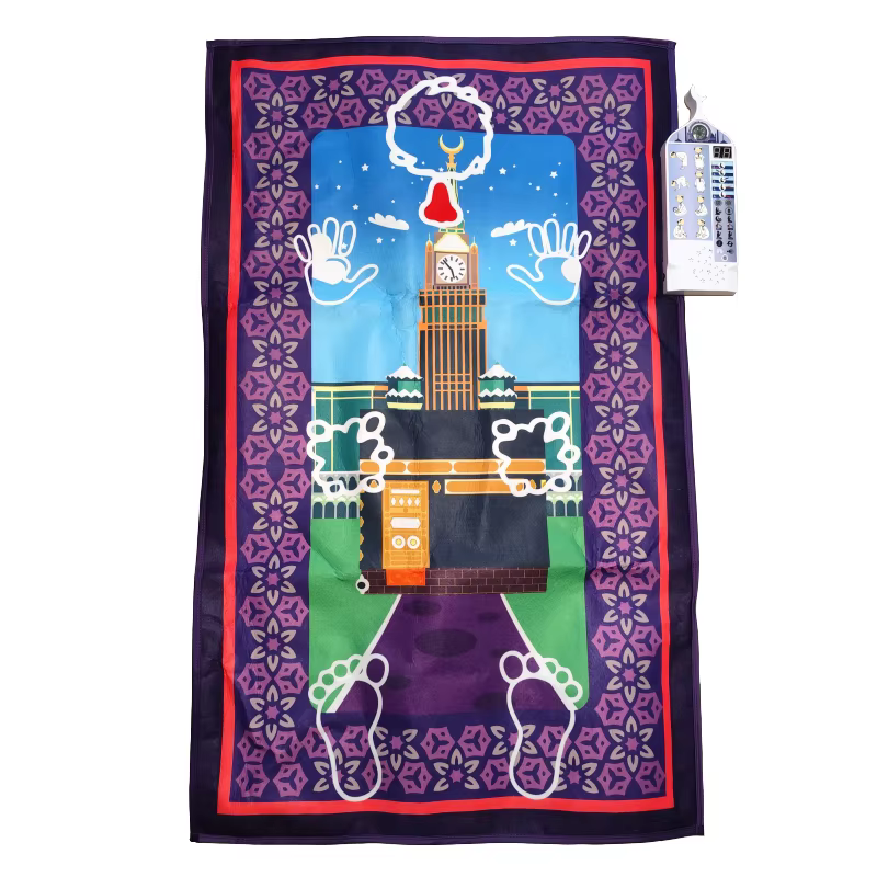 Tapis de prière parlant, tapis interactif éducatif Salah, cadeau pour enfants musulmans, couverture