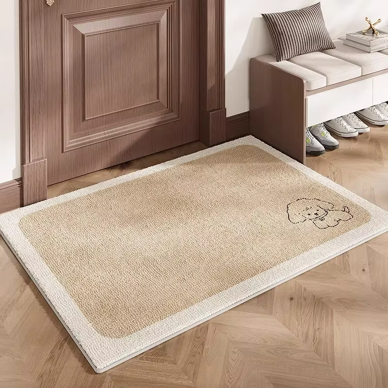 VIKAMA Tapis d'entrée minimaliste résistant à l'usure et aux taches, tapis d'entrée intérieur/extéri