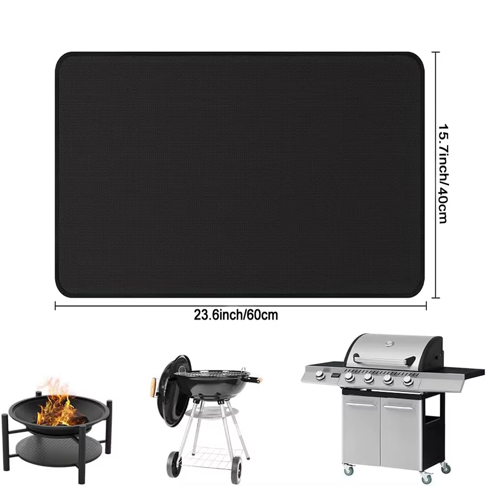 Tapis ignifuge pour barbecue extérieur, multi-usage, réutilisable, résistant aux hautes températures