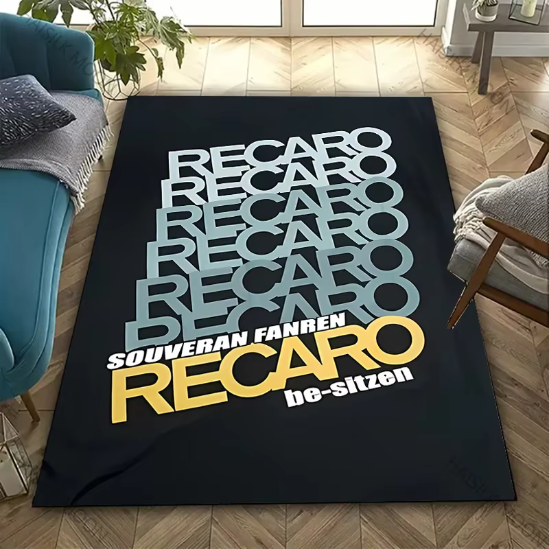 Tapis imprimé à motif de logo R-Recaro, 13 Styles, pour salon, chambre à coucher, bureau, grande sur