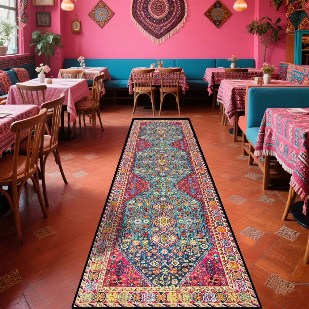 VIKAMA Tapis de couloir persan vintage Tapis de couloir intérieur/extérieur Tapis de cuisine et de s