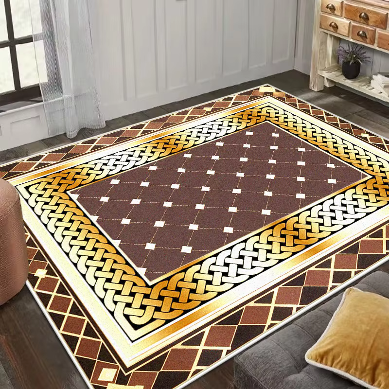 Grand tapis de salon en or noir, 200x300cm, décoration de luxe, pour la maison, Table basse, chambre