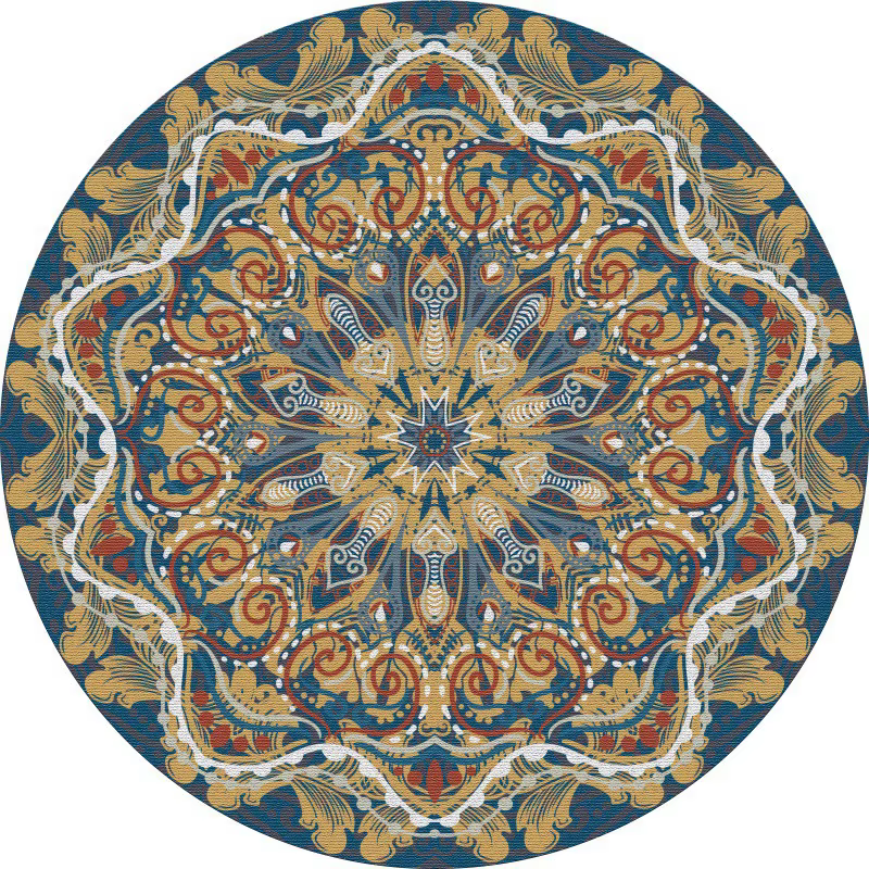 Tapis circulaire de Style ethnique, imprimé Mandala de Style bosniaque, décoration de salon et de ch