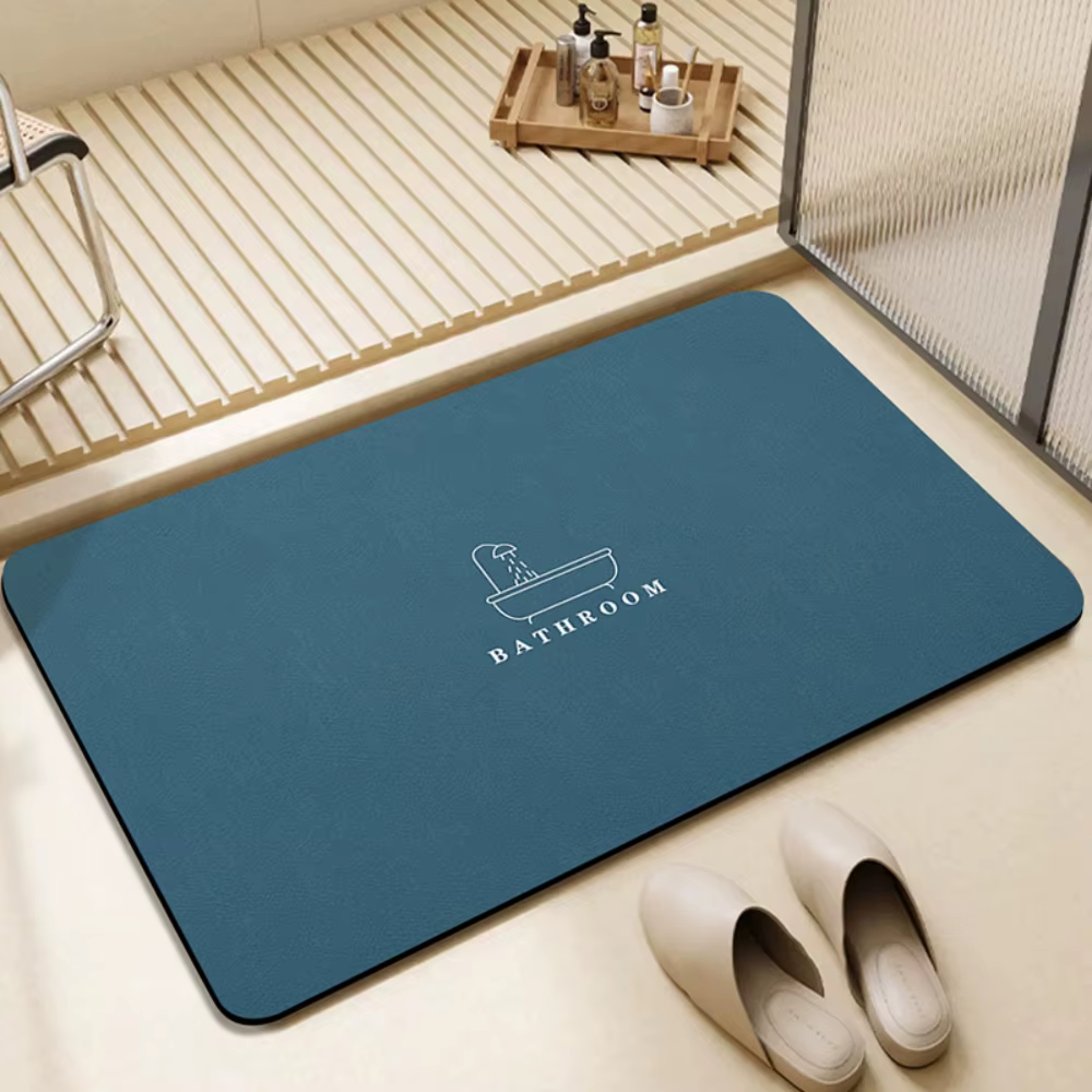Tapis de salle de bain en diatomite super absorbant, séchage rapide, antidérapant, couleur unie, des