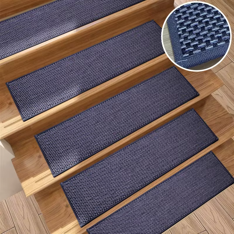 1/3 pièces Tapis antidérapant pour marches d'escalier en jute naturel, tapis d'entrée pour usage int