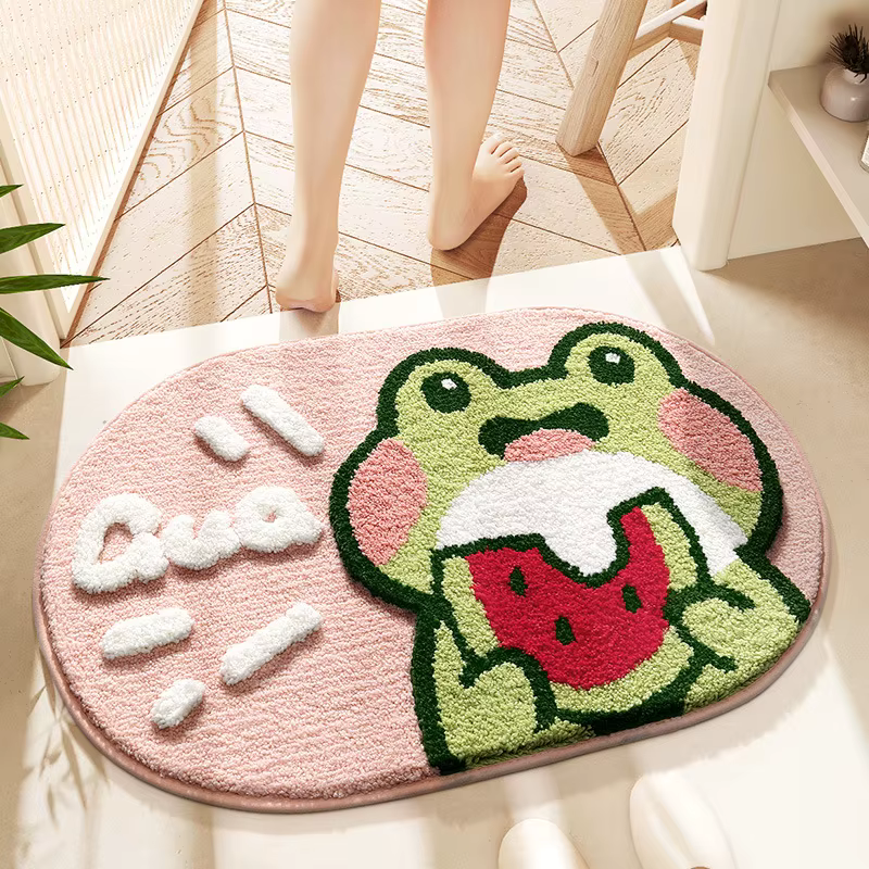 40*60 cm tapis de bain mignon rose dessin animé grenouille salle de bain tapis baignoire entrée impe