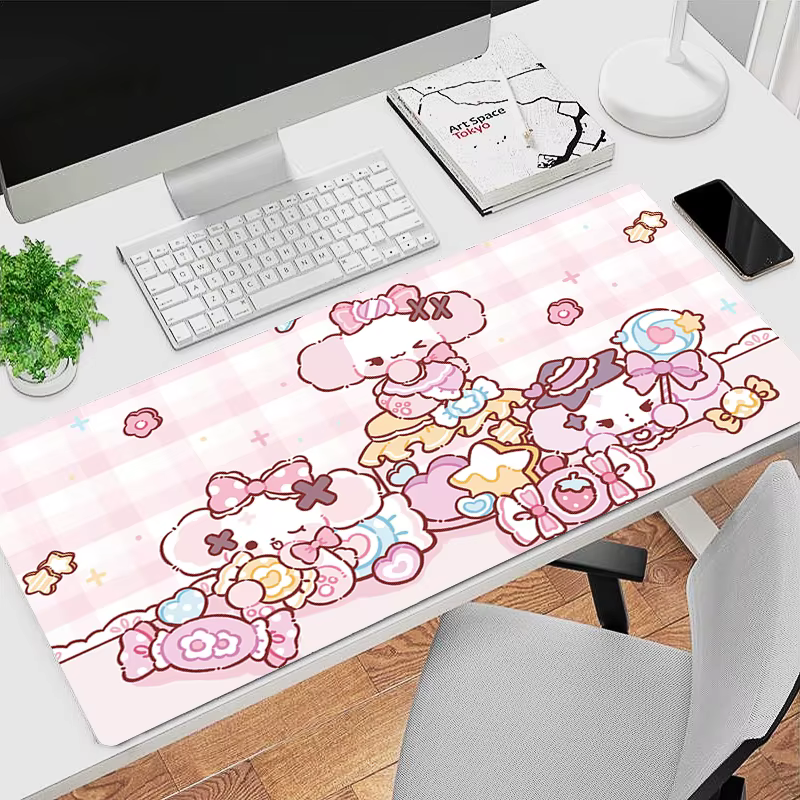 Tapis de souris chien mignon rose, PC de bureau, dessin animé, armoire de jeu, clavier, accessoires