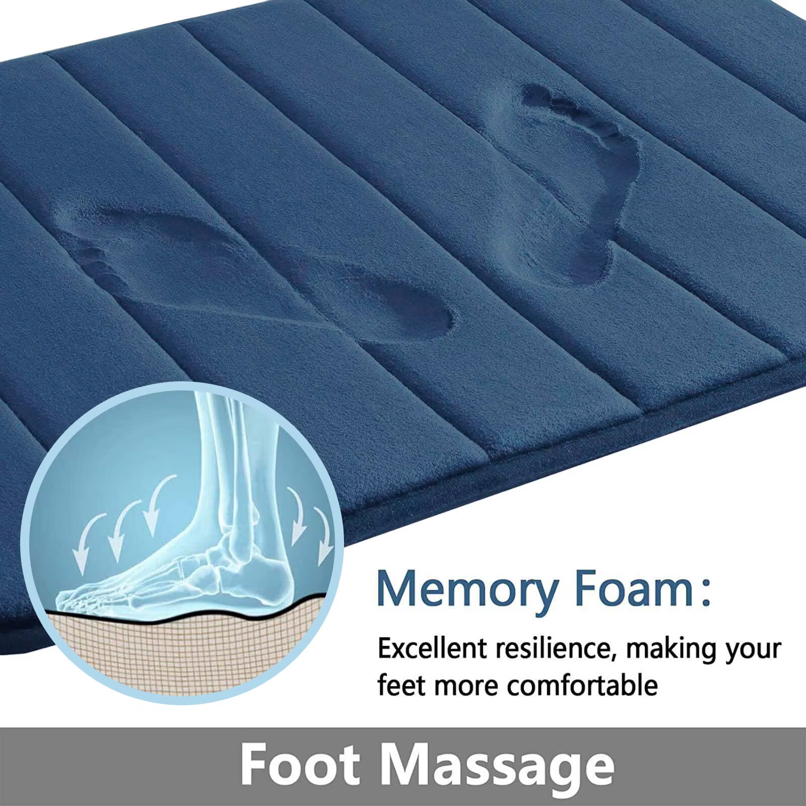 Tapis de bain Super absorbant en mousse à mémoire de forme, antidérapant, pour salle de bain, sol la