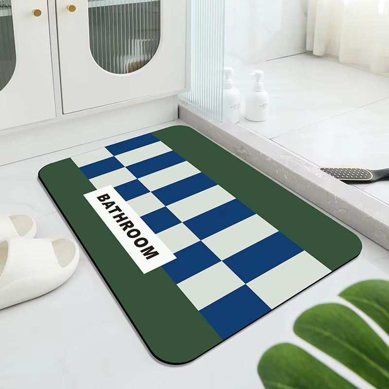 Tapis de bain antidérapant, tapis bleu royal étoile rayée, tapis de décoration de chambre du jour de