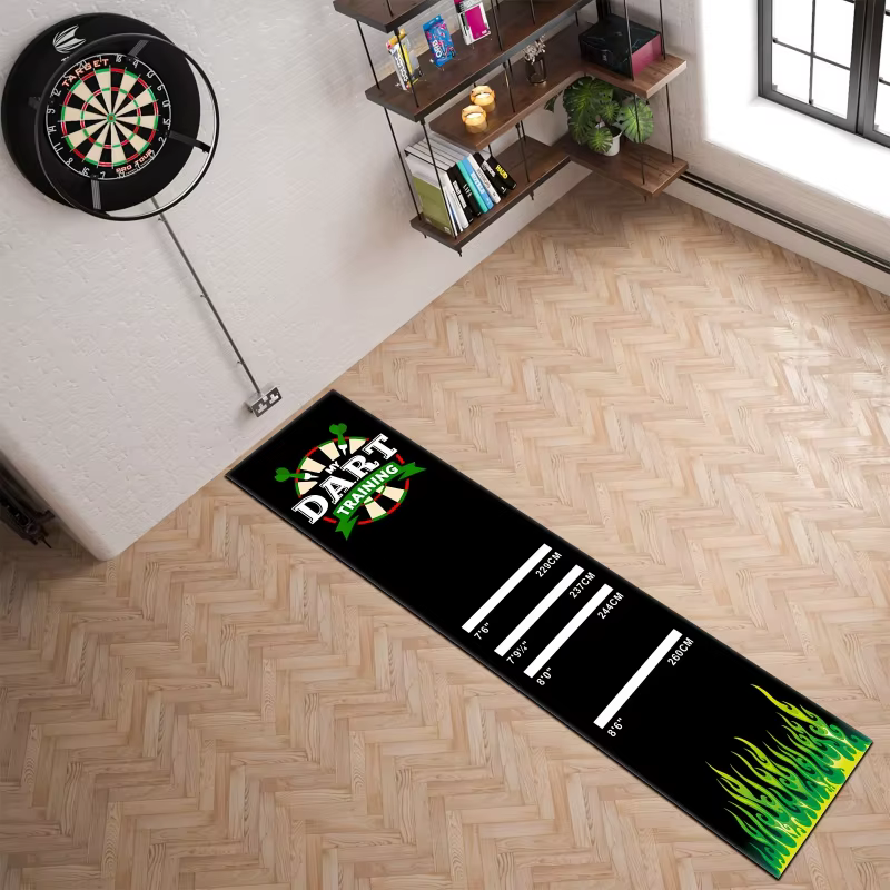 Tapis de jeu de fléchettes avec ligne de lancer standard, tapis de sol long antidérapant pour salle